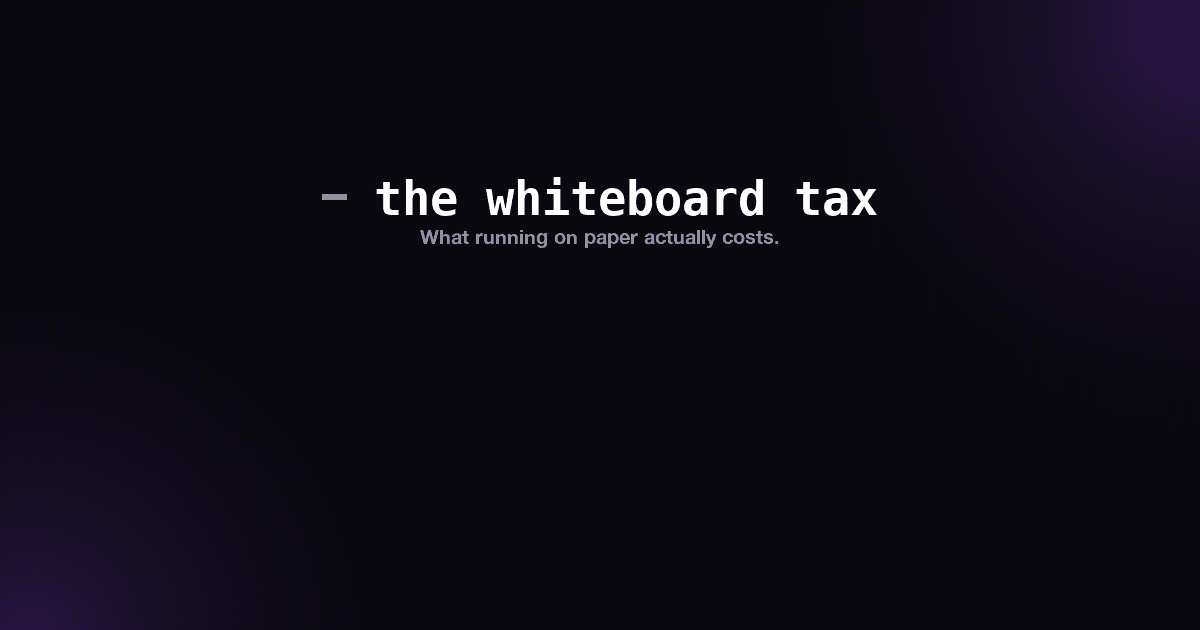 What it costs to run a trades business on a whiteboard
